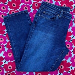 Eileen Fisher Stretchy Cotton / Spandex Stretchy Blue Denim Mid Rise Jeans